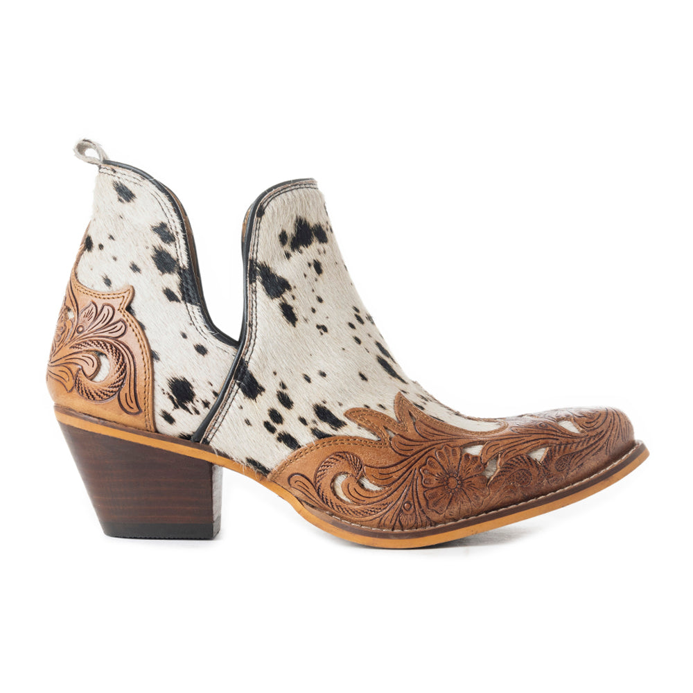 West Street Western Hand-Tooled Booties - MyraUSA