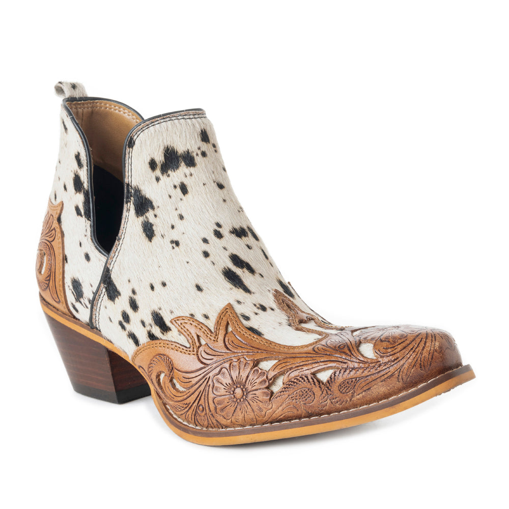 West Street Western Hand-Tooled Booties - MyraUSA