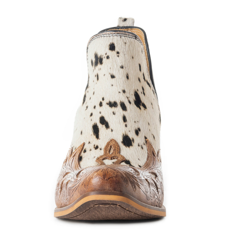 West Street Western Hand-Tooled Booties - MyraUSA