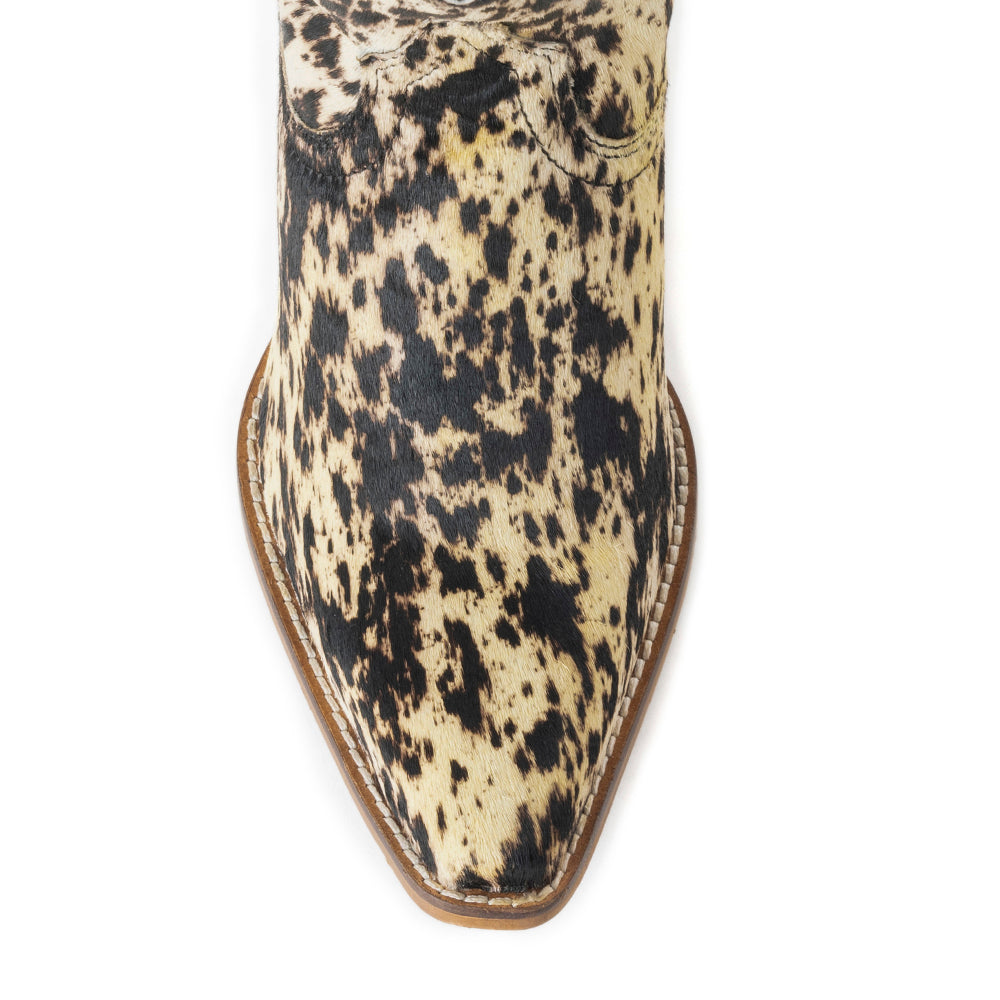 Cow Bow Western Hairon Leather Booties - MyraUSA