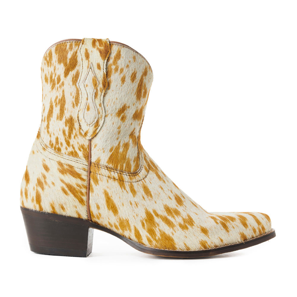 Cowdie Western Hairon Leather Booties - MyraUSA