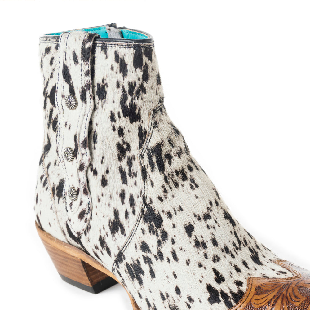 Rocker Western Hand-Tooled Booties - MyraUSA