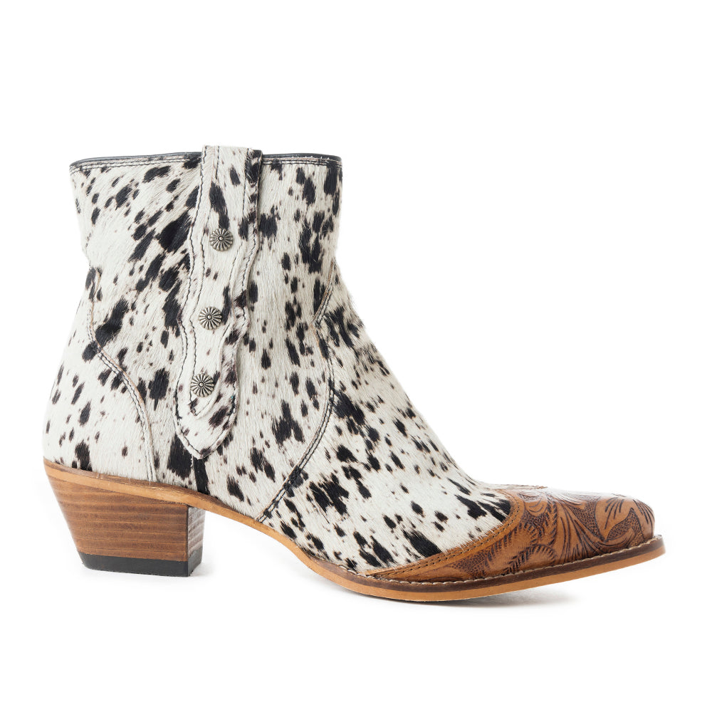 Rocker Western Hand-Tooled Booties - MyraUSA