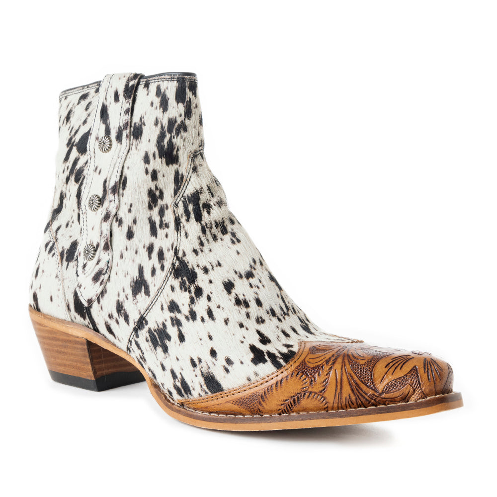 Rocker Western Hand-Tooled Booties - MyraUSA