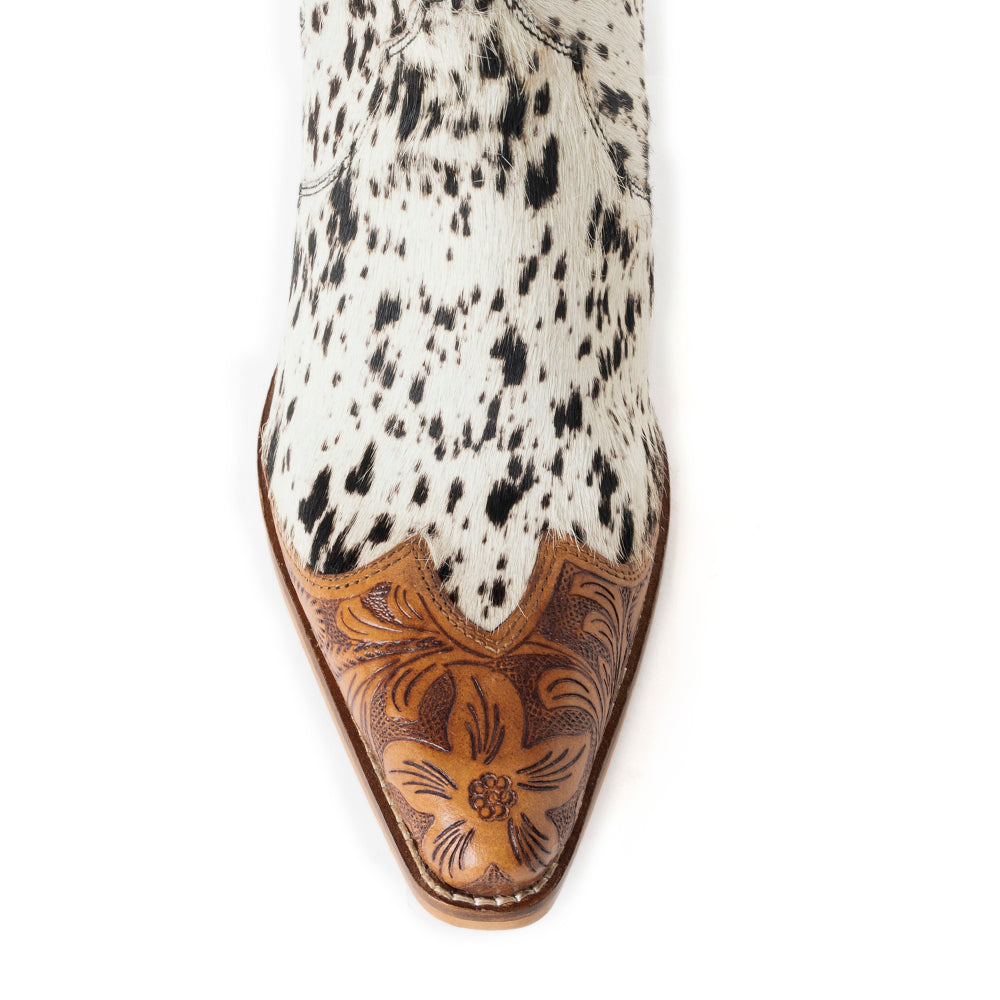 Rocker Western Hand-Tooled Booties - MyraUSA