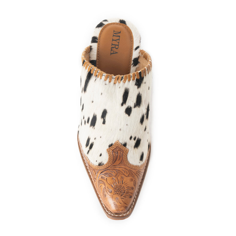 Heely Western Hand-Tooled Mules - MyraUSA