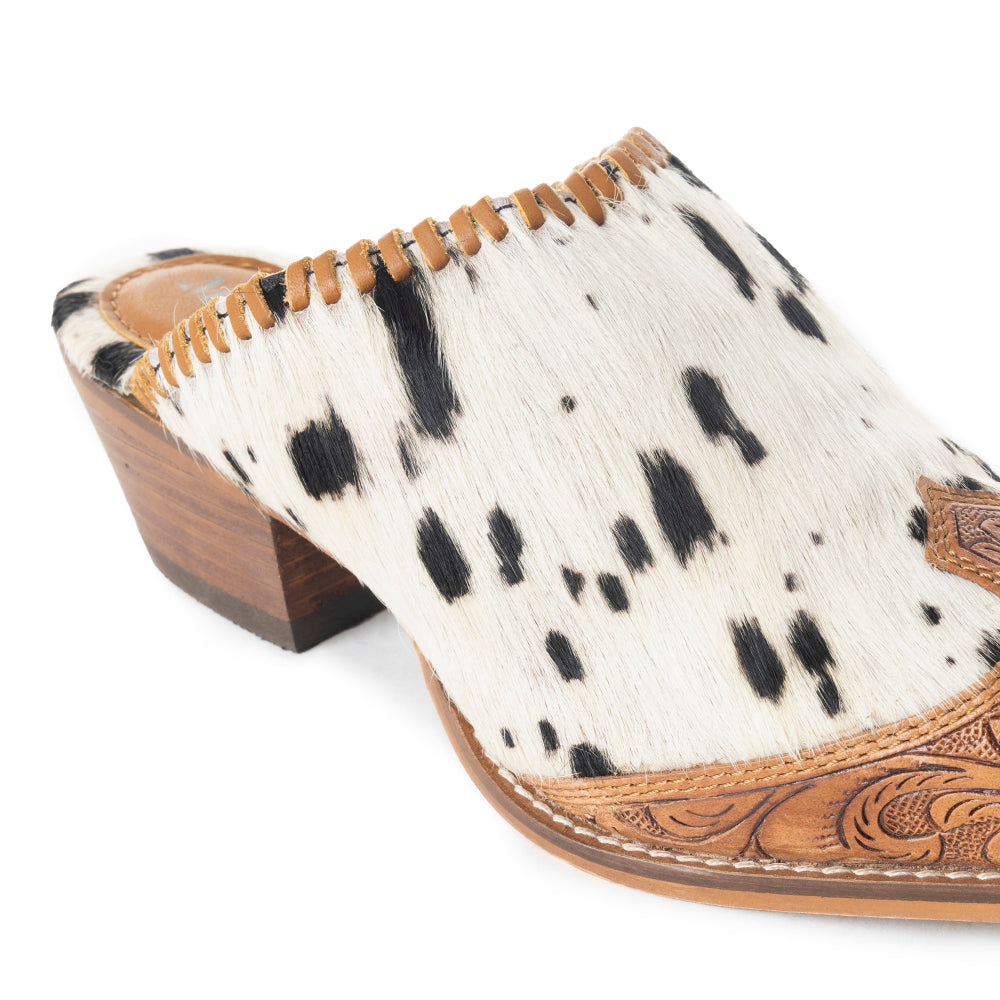 Heely Western Hand-Tooled Mules - MyraUSA