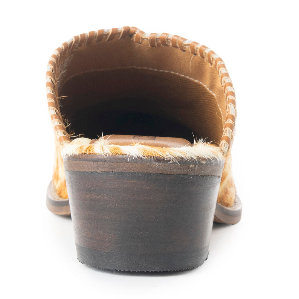 Orange Western Hand-Tooled Mules - MyraUSA