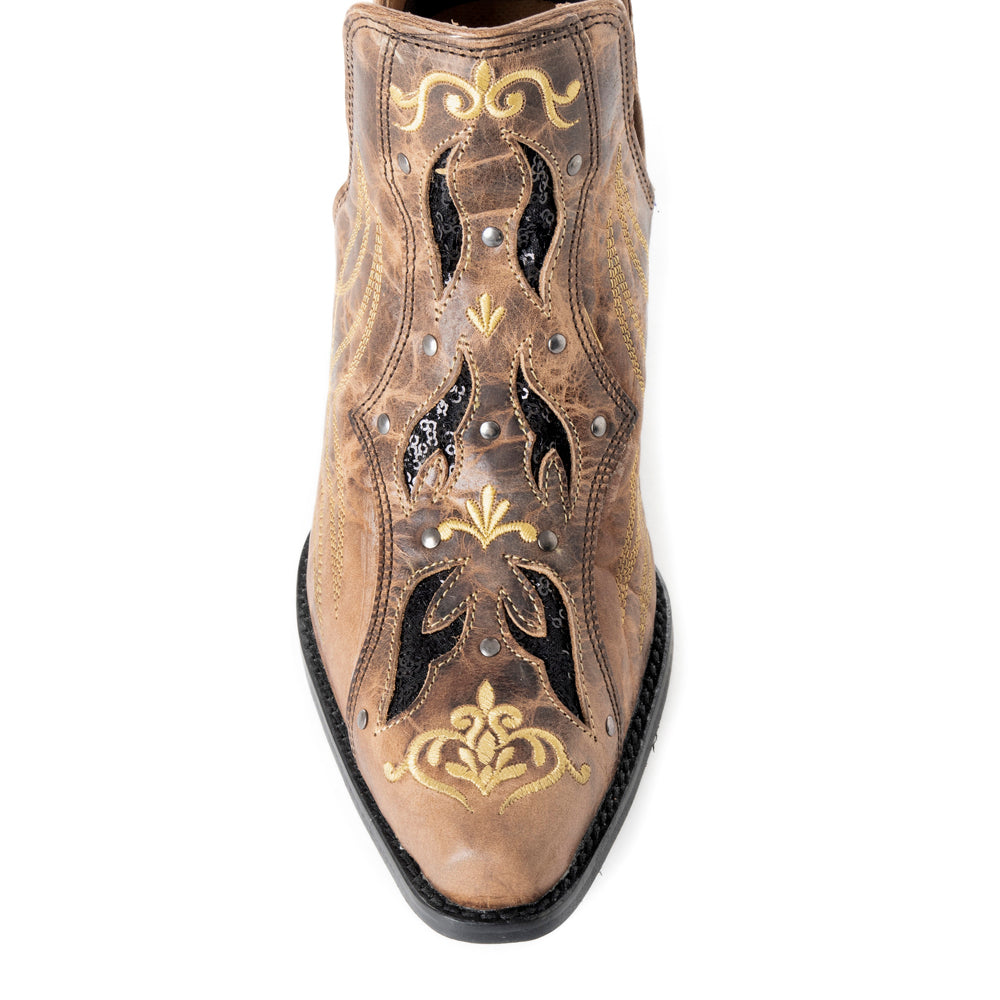 Tentor Western Leather Booties - MyraUSA