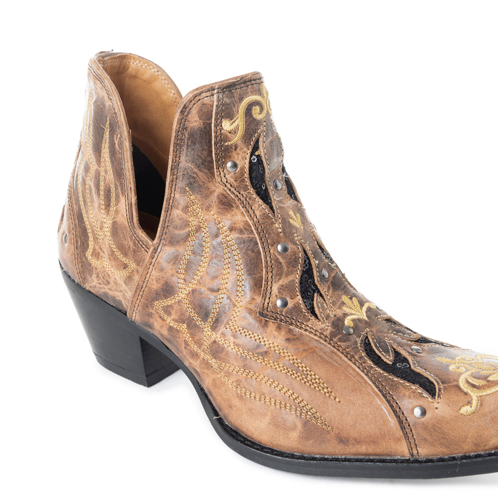 Tentor Western Leather Booties - MyraUSA