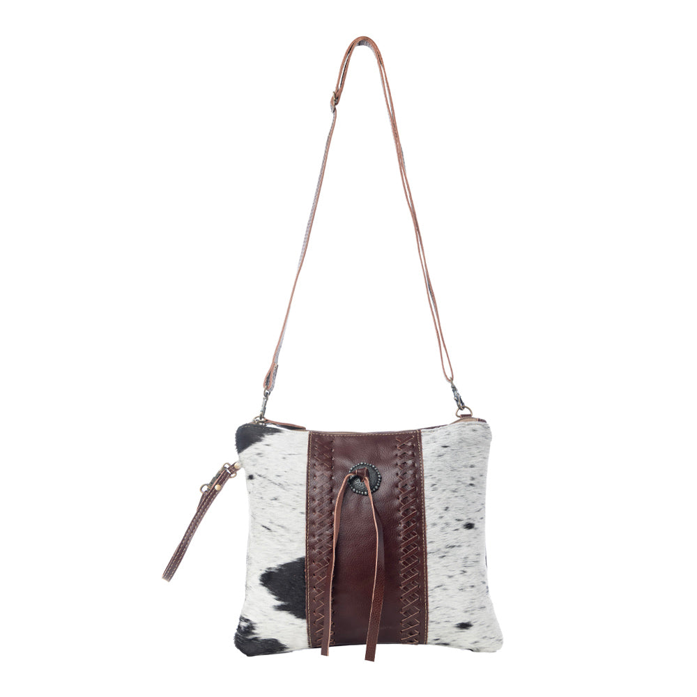 Rosalinda Cross Stitched Leather & Hairon Bag - Myra USA