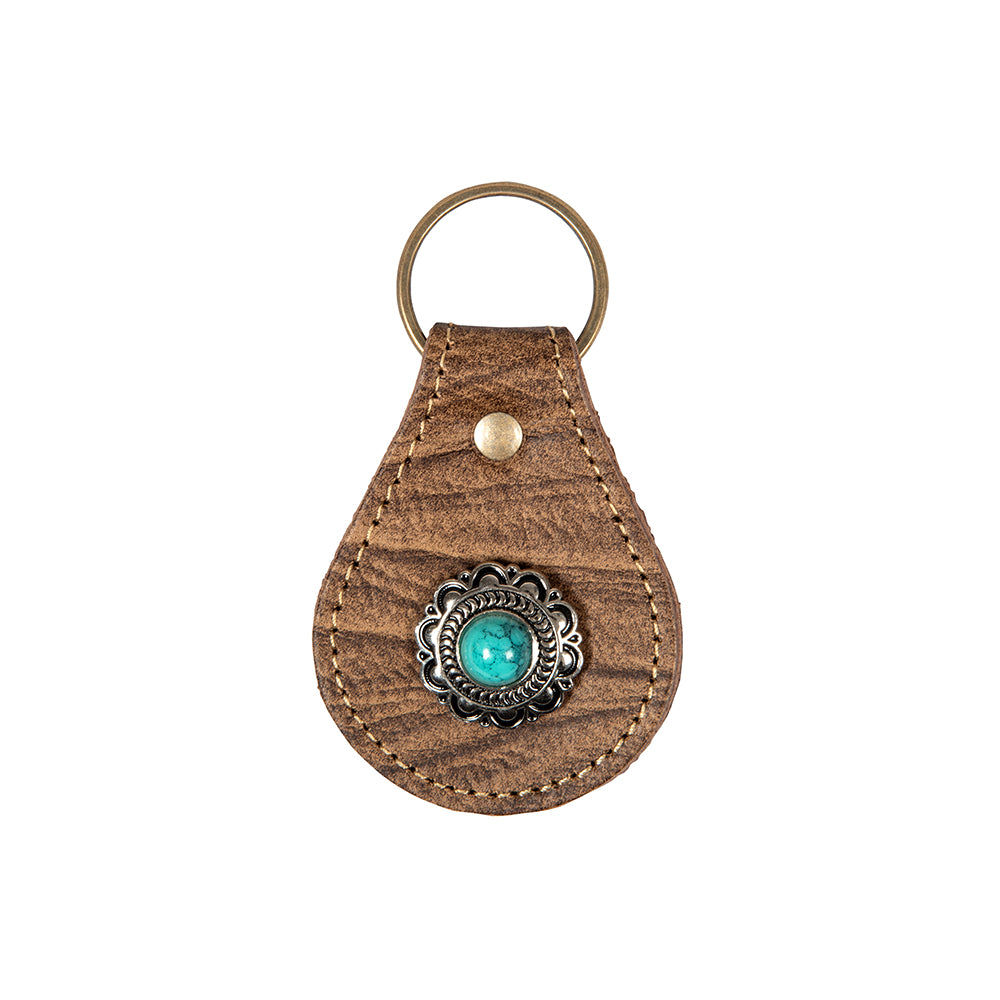 Concho Varied Leather Key Fob - Myra USA