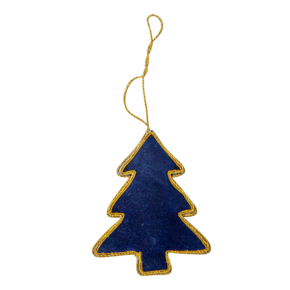 Jeweled Christmas Tree Ornament In Royal Blue - Myra USA