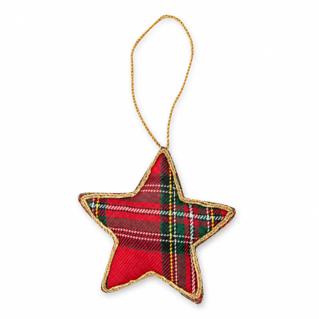 Plaid Cheer Star Ornament - Myra USA