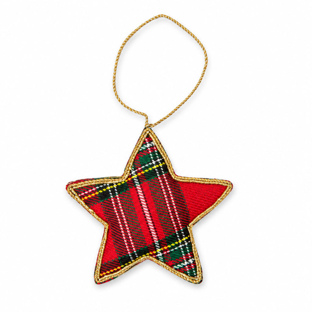 Plaid Cheer Star Ornament - Myra USA