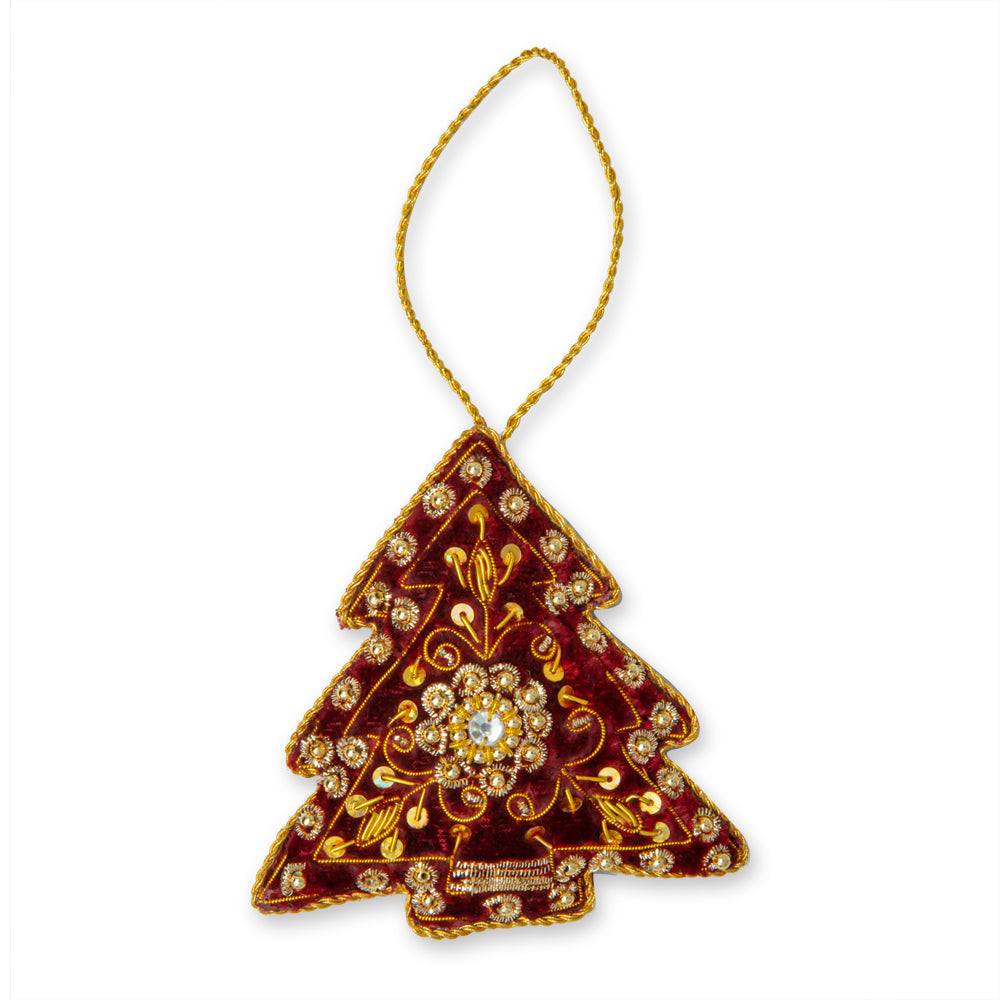 Fanciful Christmas Tree Jeweled Ornament - Myra USA