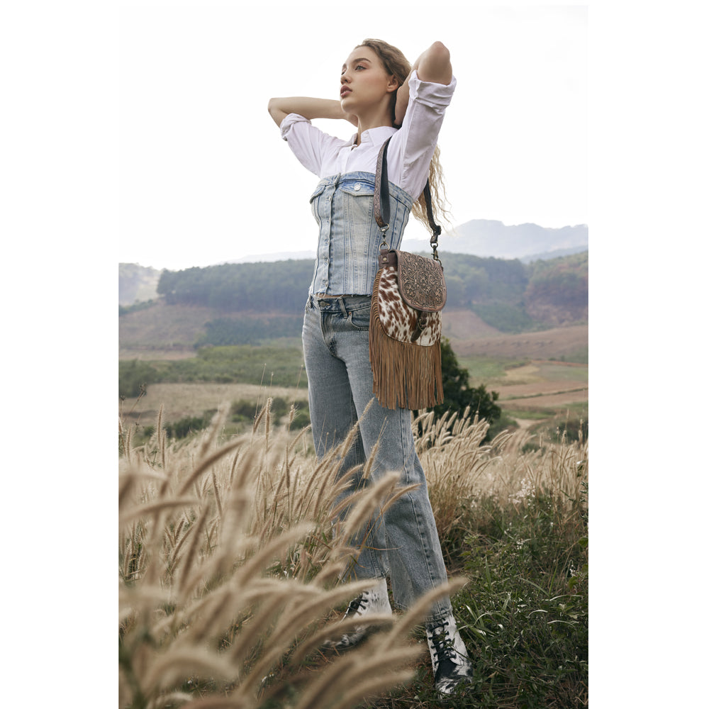 Classic Country Fringed Hand-Tooled Bag - Myra USA