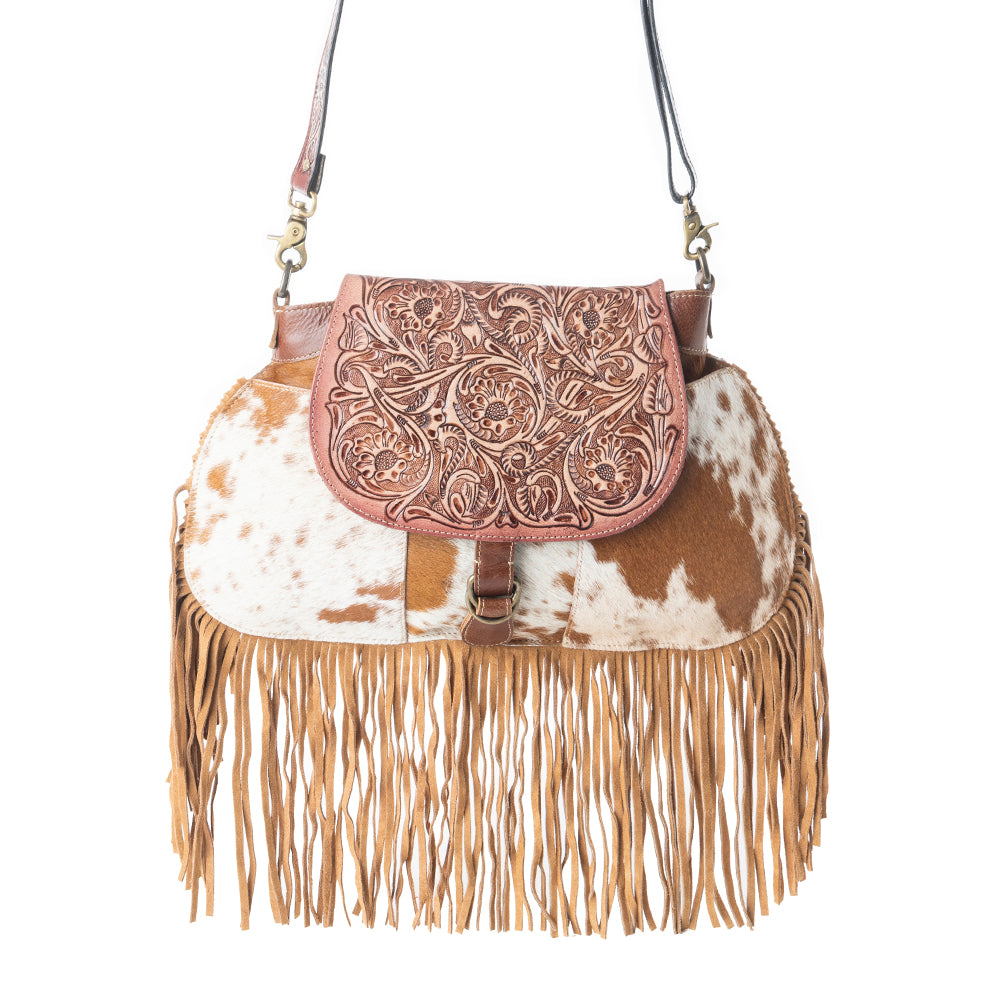 Classic Country Fringed Hand-Tooled Bag - Myra USA