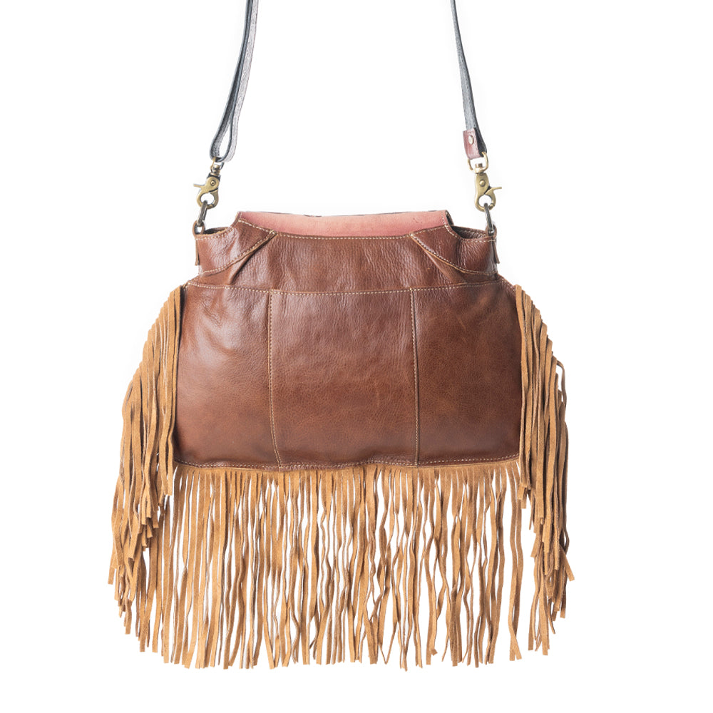 Classic Country Fringed Hand-Tooled Bag - Myra USA