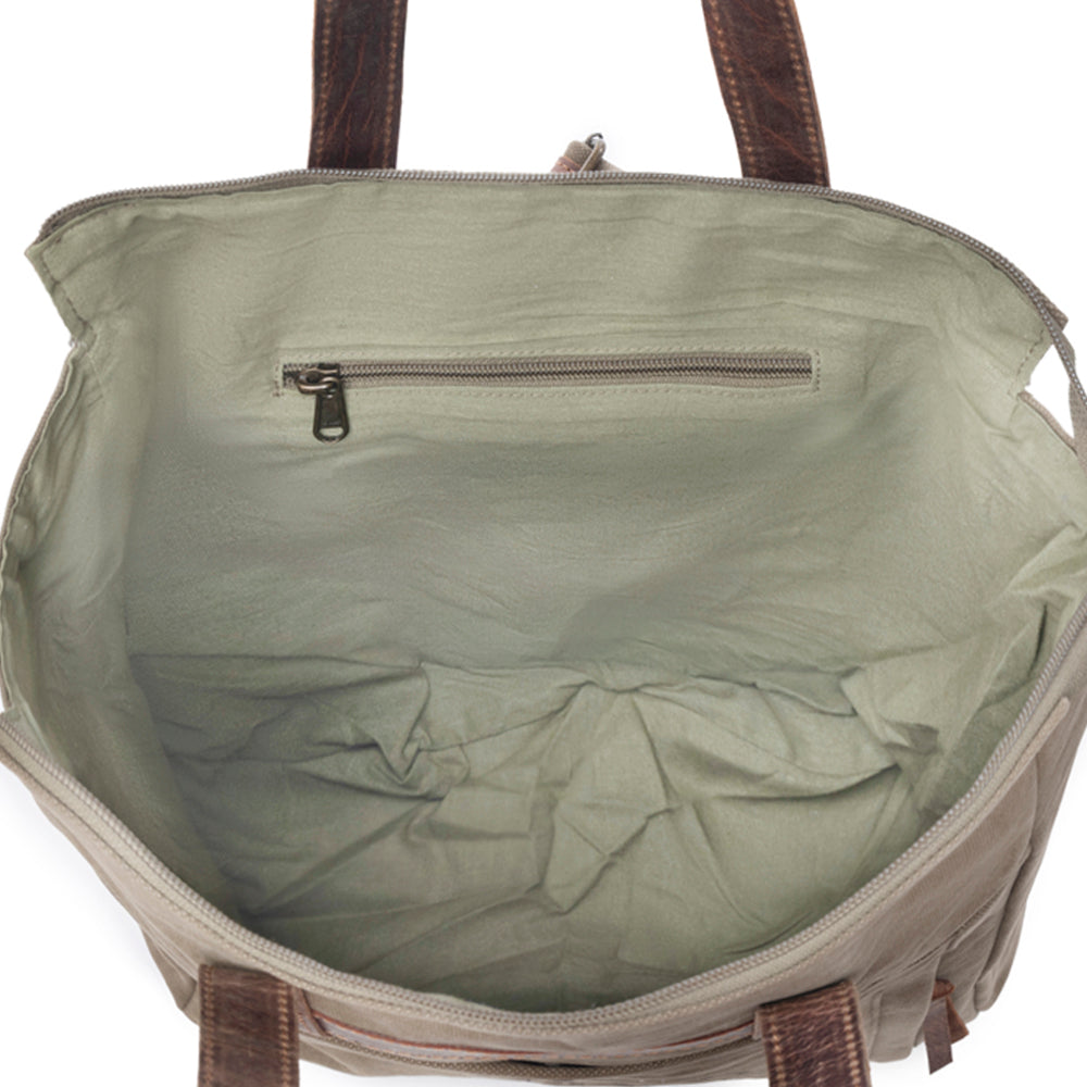 Yesteryear Canvas & Leather Backpack Bag - Myra USA