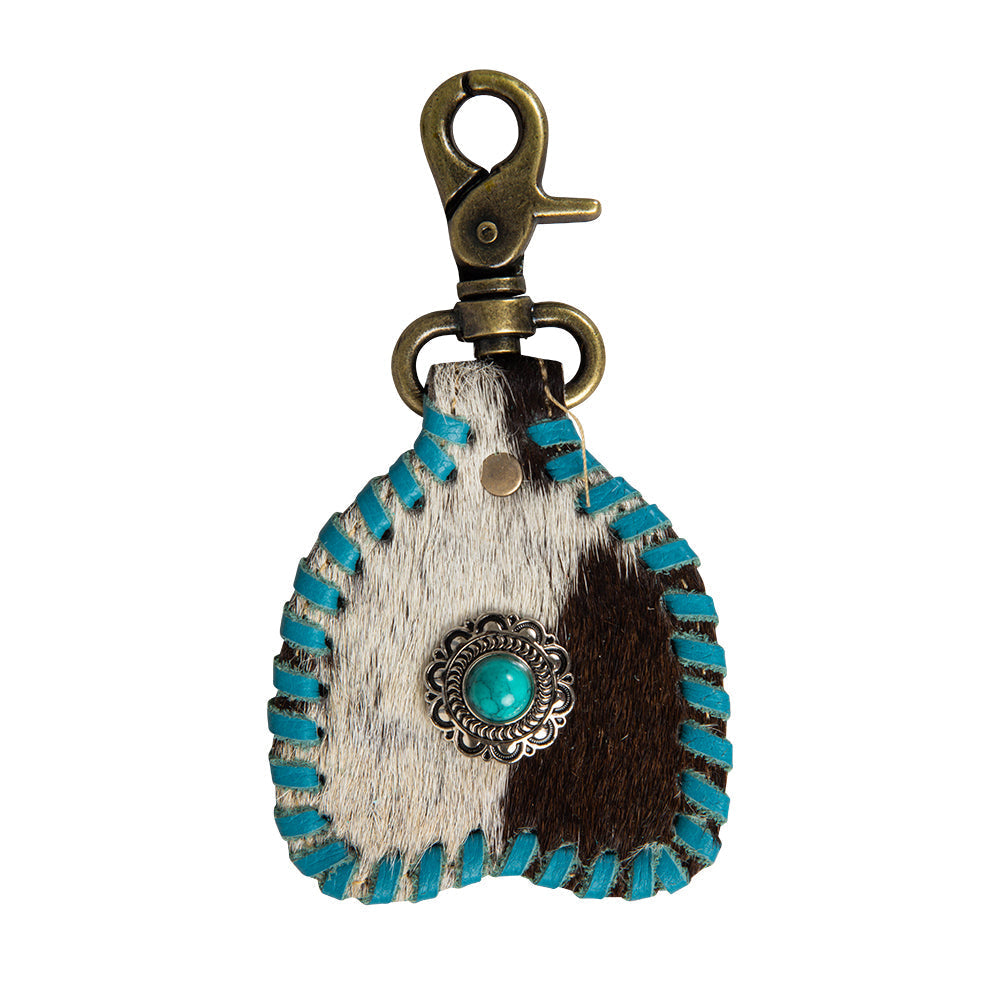 Harlow Stitched Hairon Hide Key Fob - Myra USA