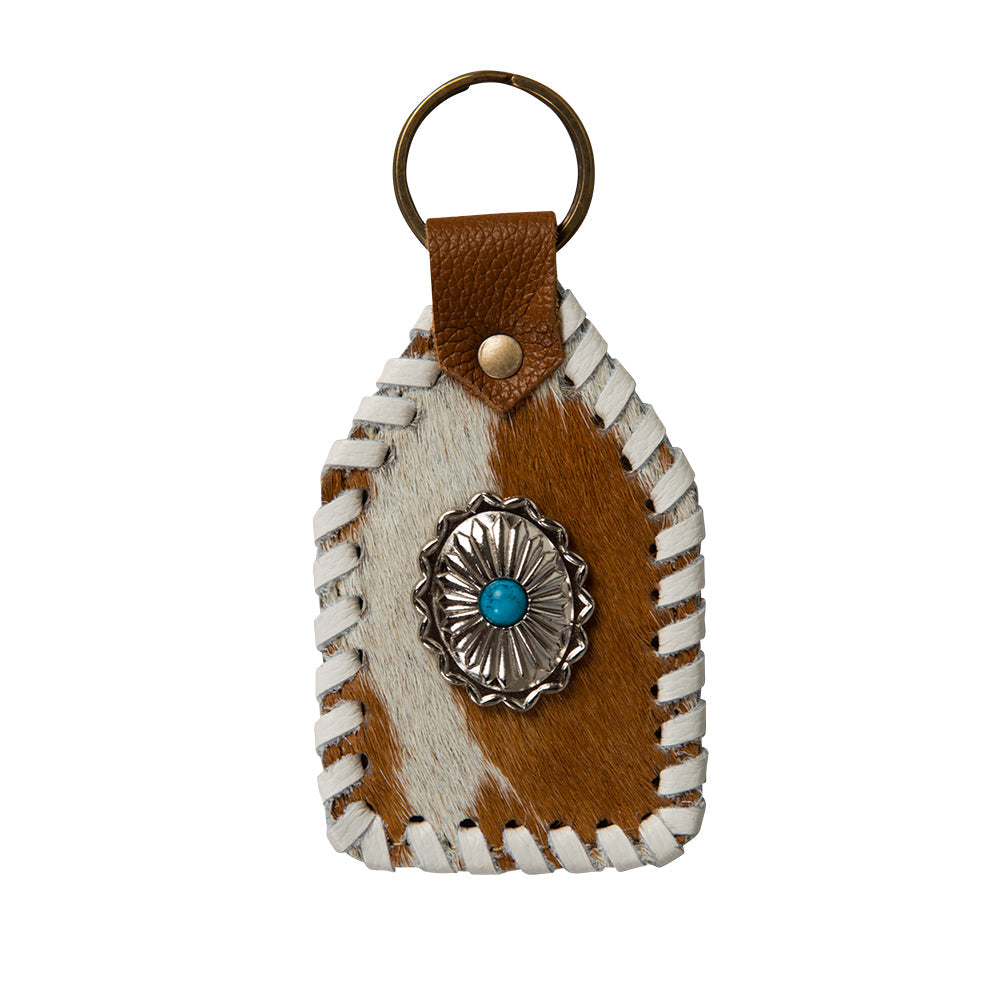 Shining Rock Stitched Hairon Hide Key Fob - Myra USA
