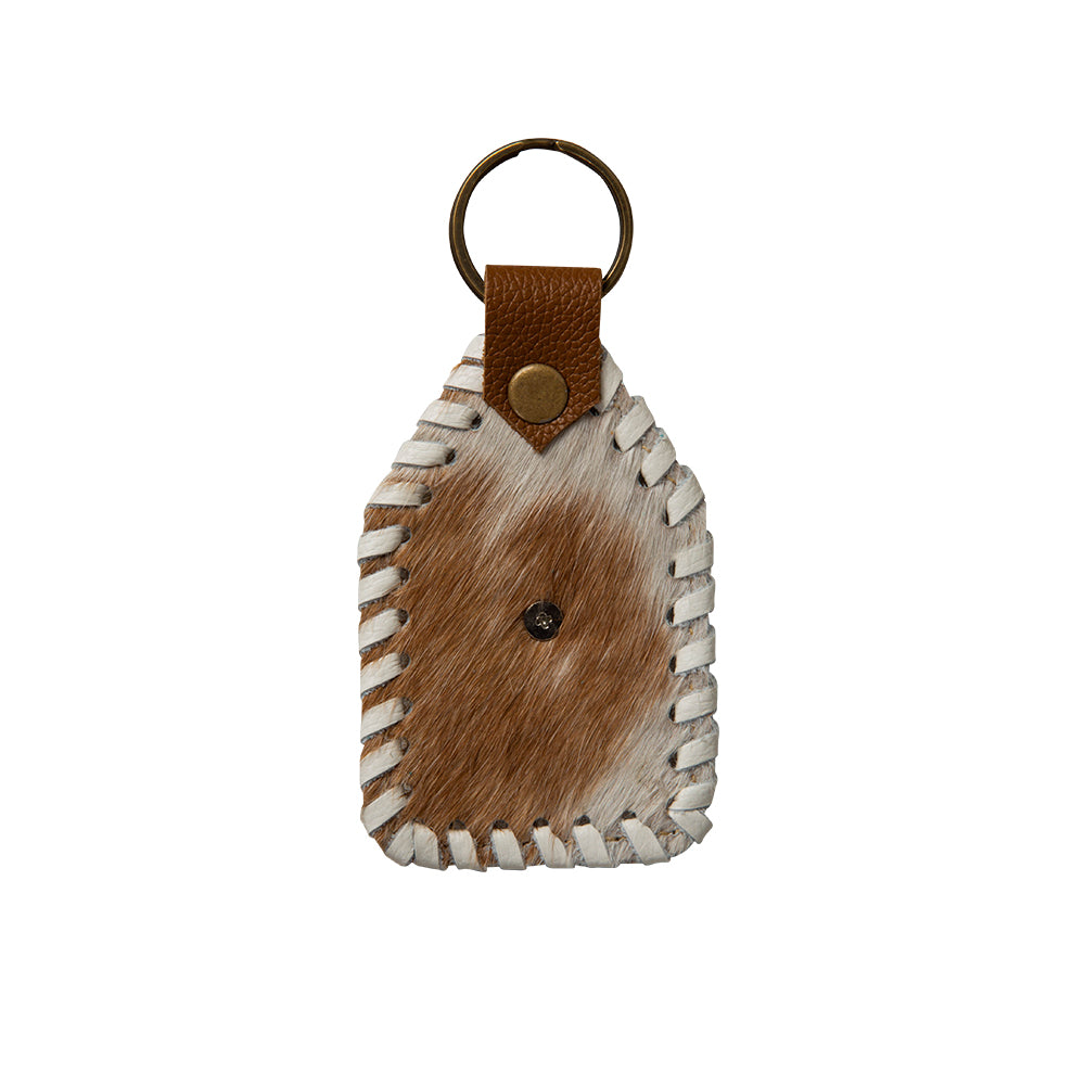 Shining Rock Stitched Hairon Hide Key Fob - Myra USA