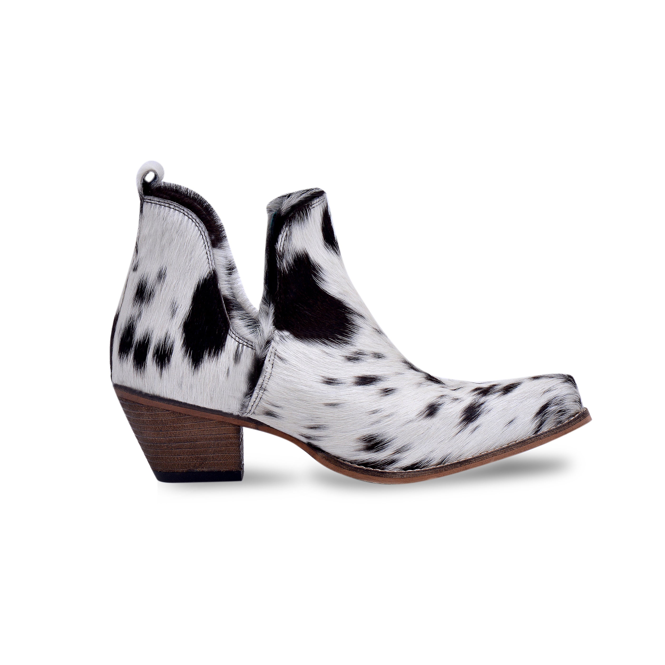 Sunset Bloom Split-Top Hair-On Hide Boots In Black & White - Myra USA