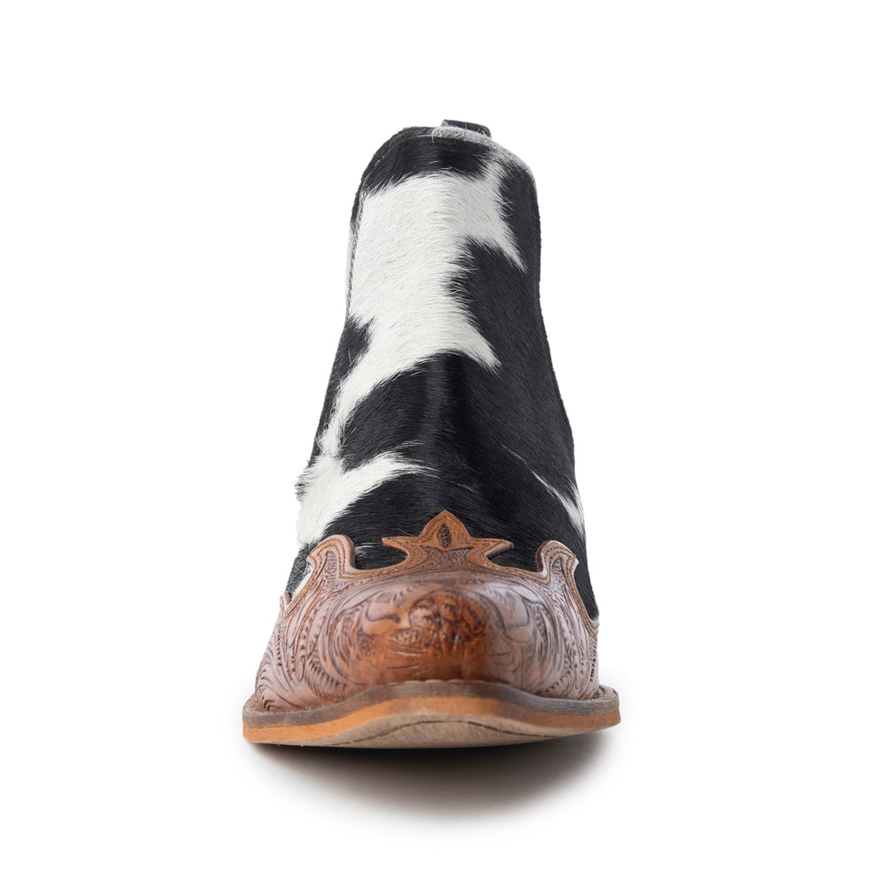 Frisco Blossom Hair-on Hide & Hand-tooled Boots - Myra USA