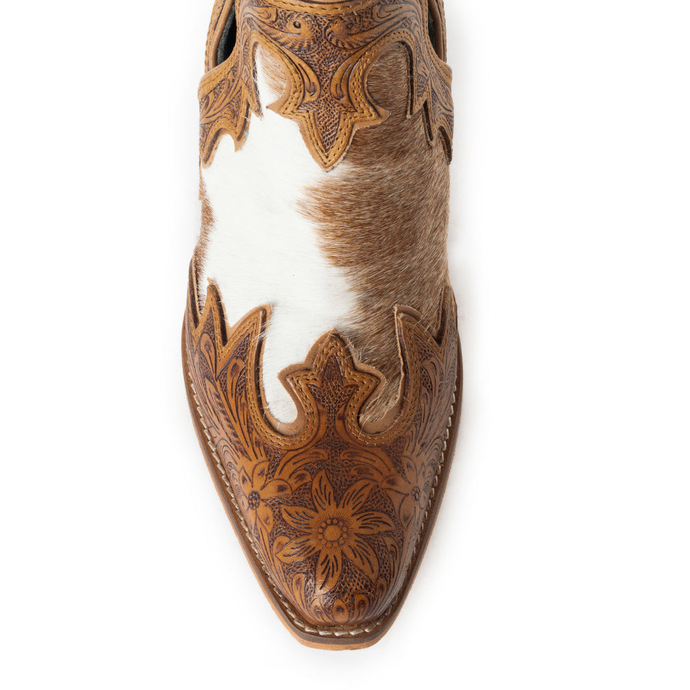 Frisco Falls Hair-on Hide & Hand-tooled Boots - Myra USA