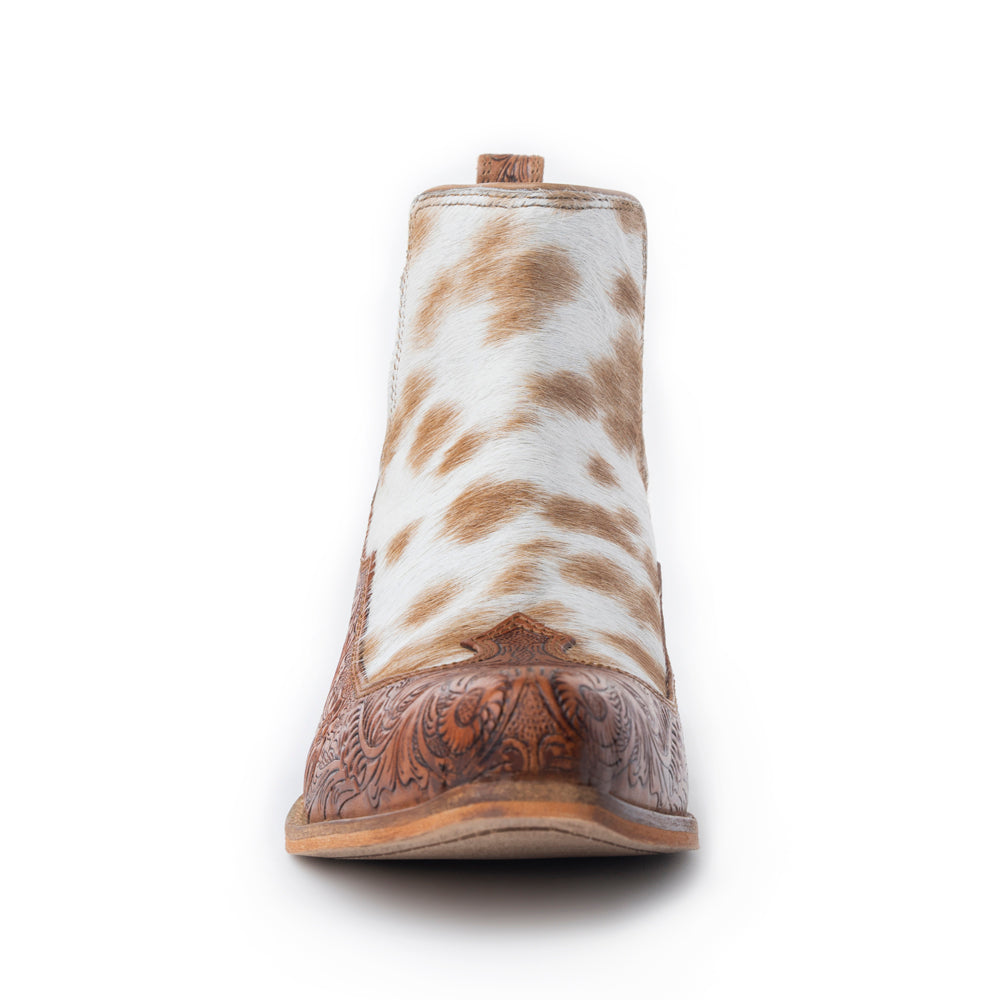 Frisco Hacienda Hair-on Hide & Hand-tooled Boots - Myra USA