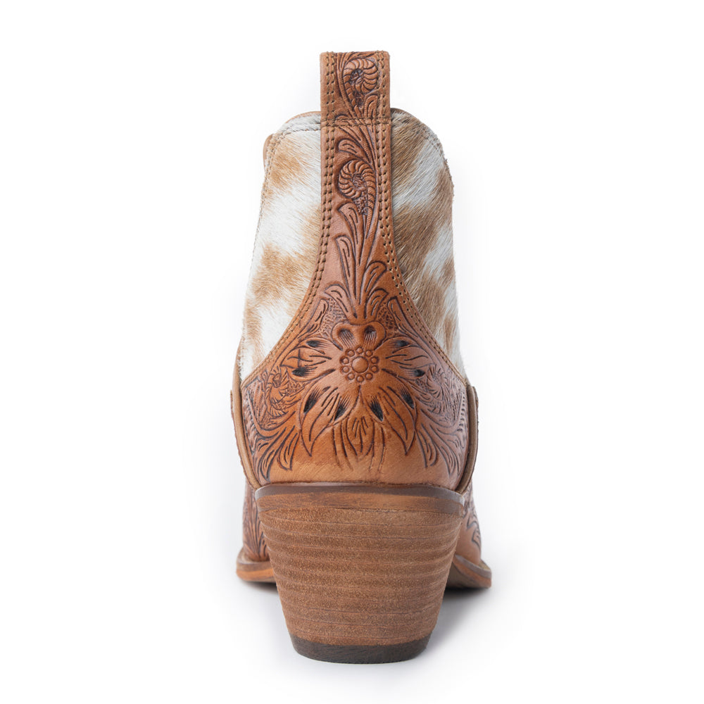 Frisco Hacienda Hair-on Hide & Hand-tooled Boots - Myra USA