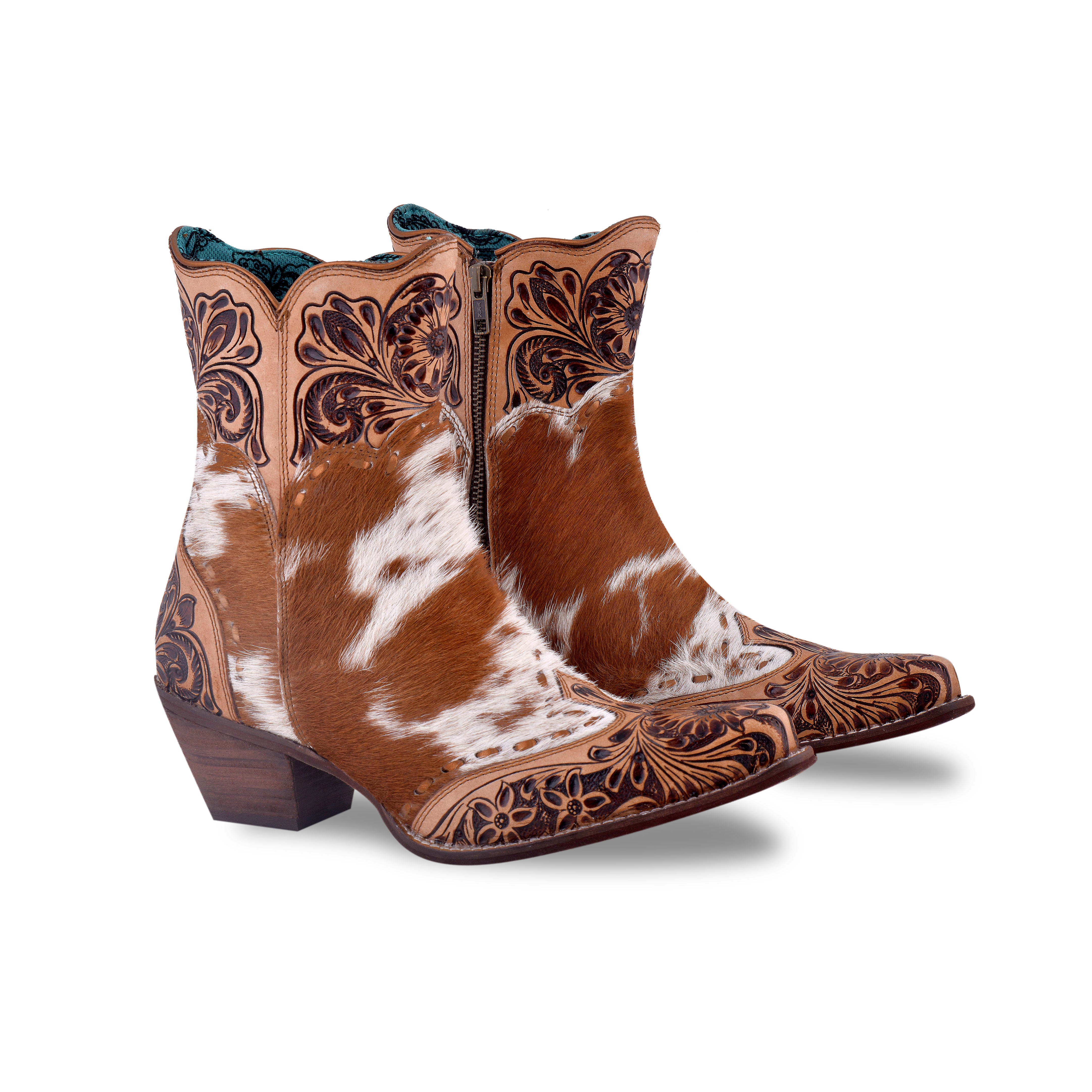 Winchester Hair-on Hide & Hand-tooled Boots - Myra USA