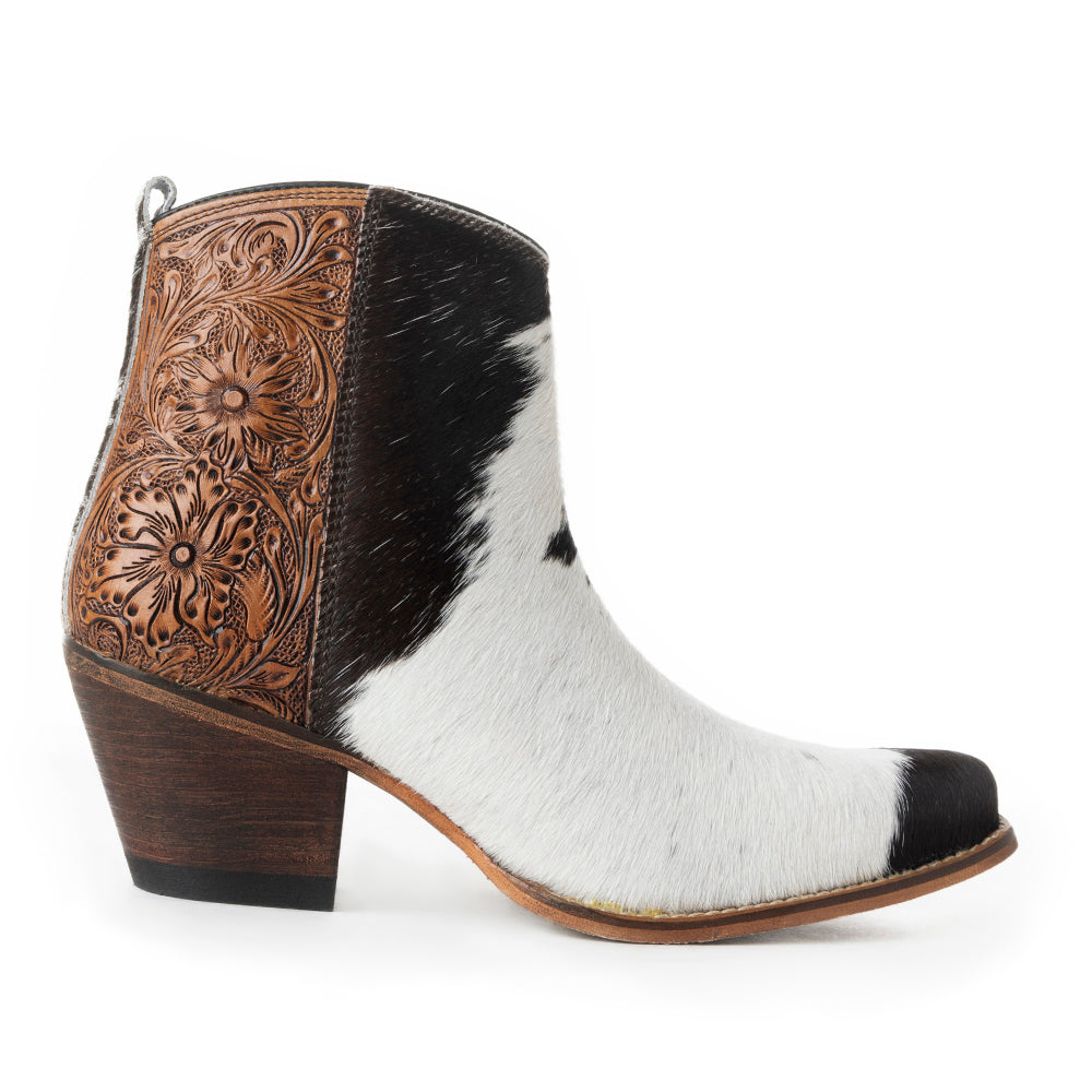 Laramie Plains Hair-on Hide & Hand-tooled Boots - Myra USA