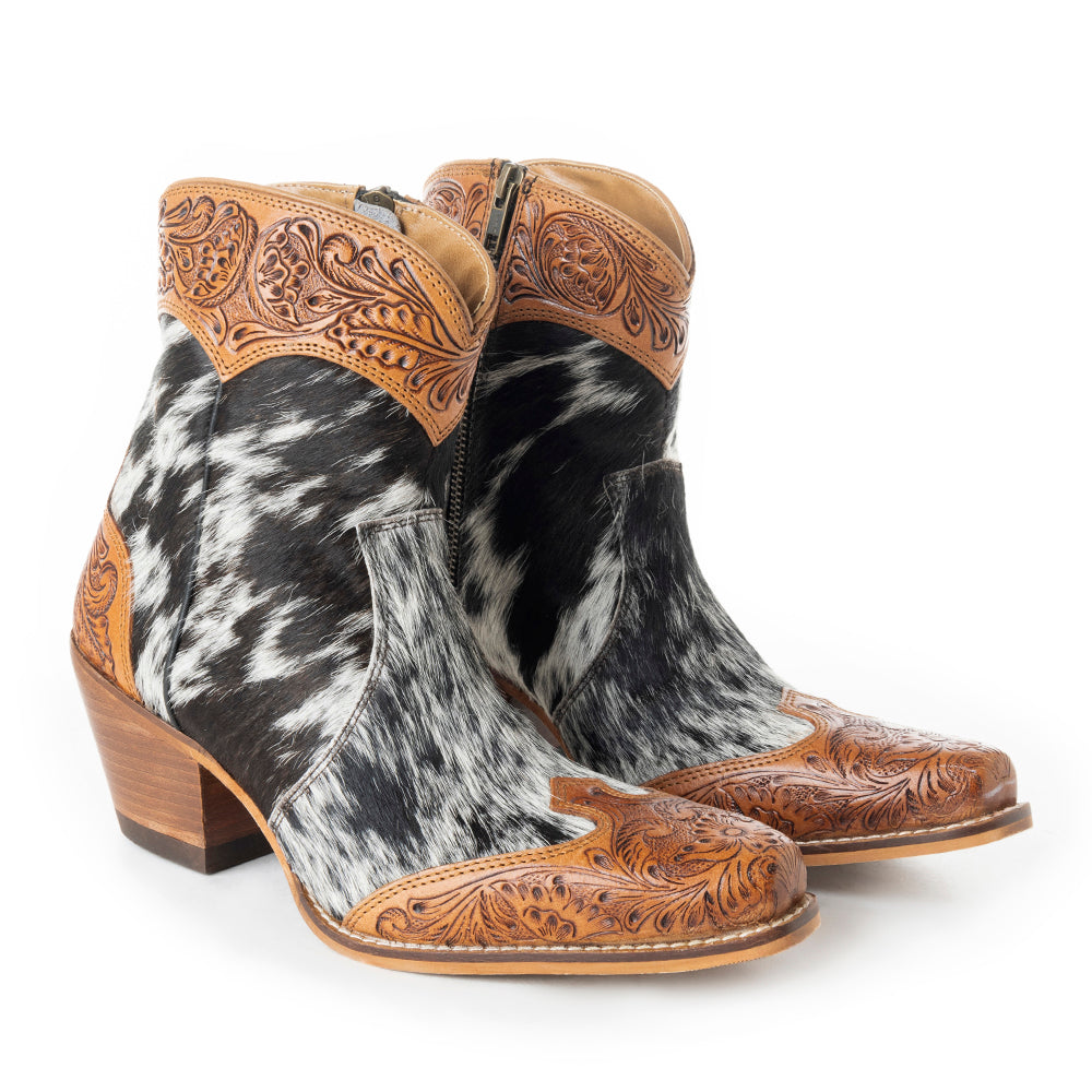 Silverado Hair-on Hide & Hand-tooled Boots - Myra USA