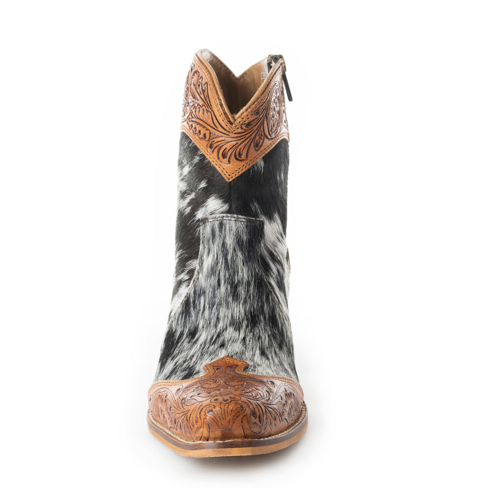 Silverado Hair-on Hide & Hand-tooled Boots - Myra USA