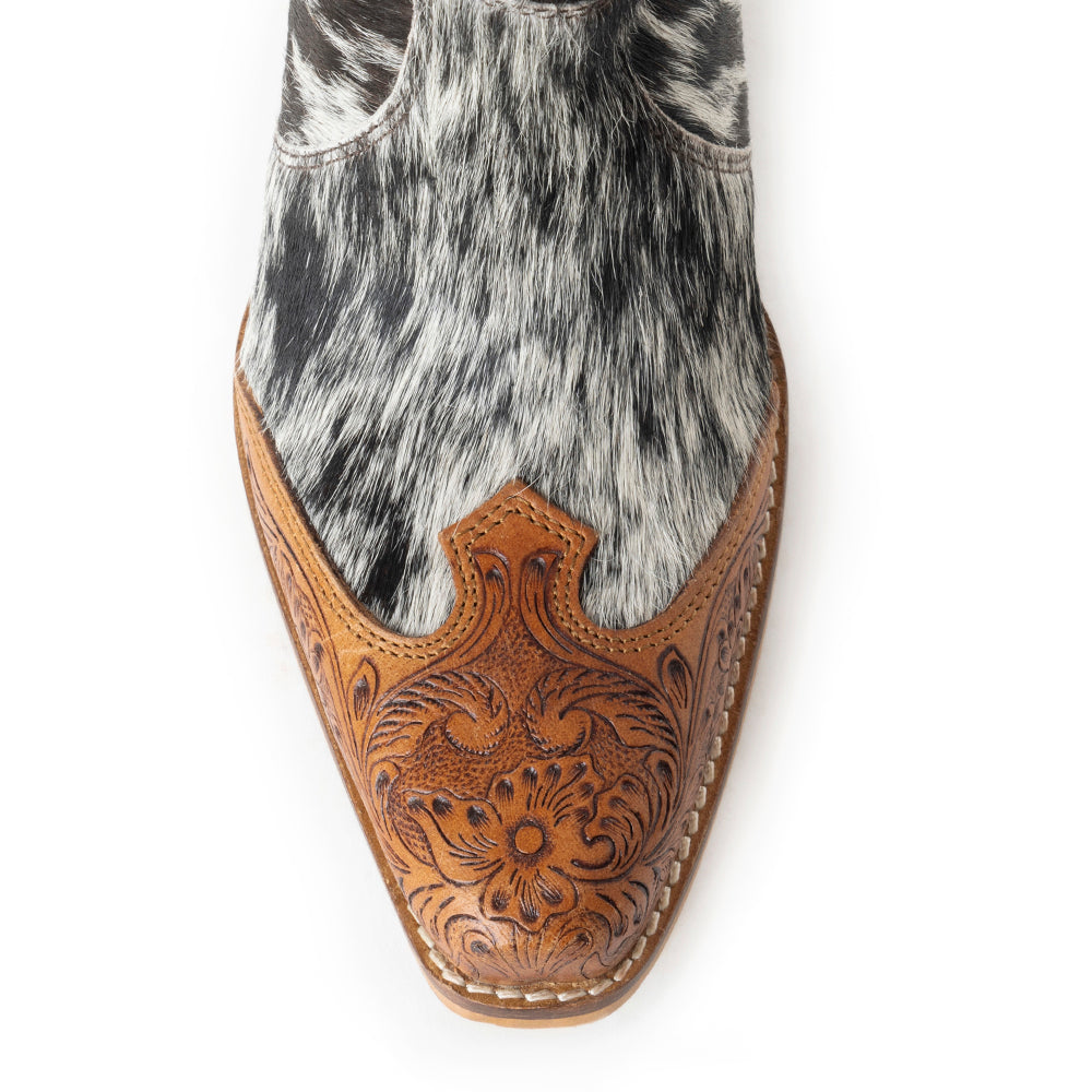 Silverado Hair-on Hide & Hand-tooled Boots - Myra USA