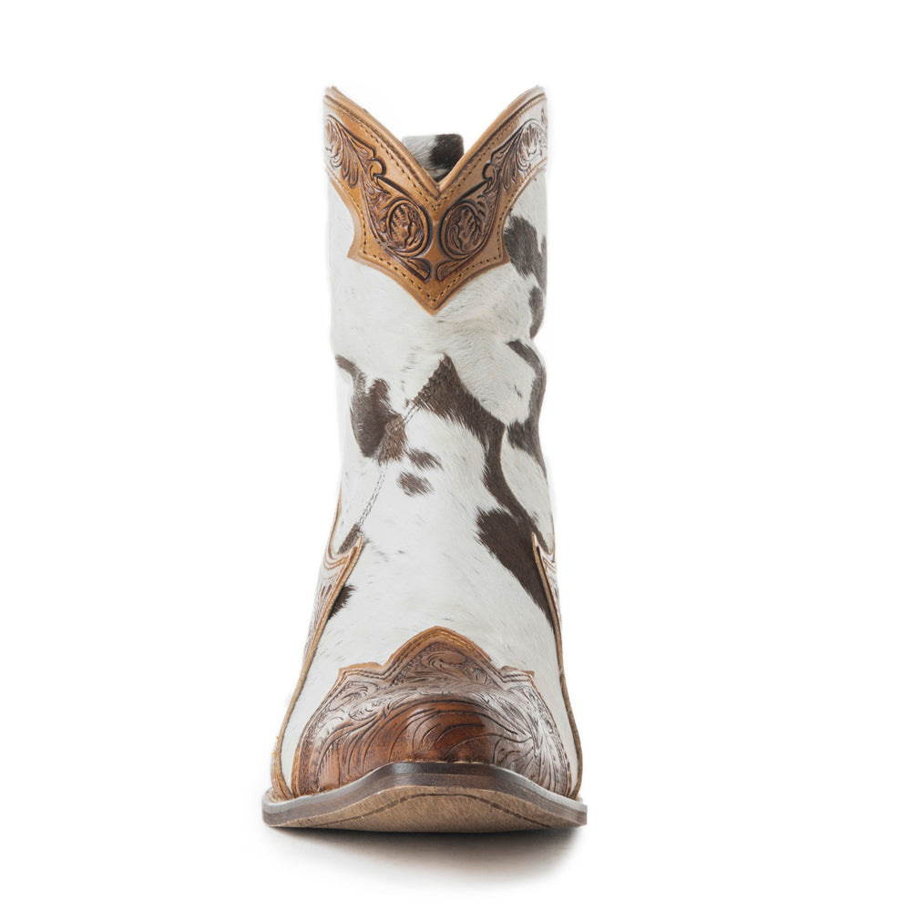 Sandy Mae Hair-on Hide & Hand-tooled Leather Boots - Myra USA