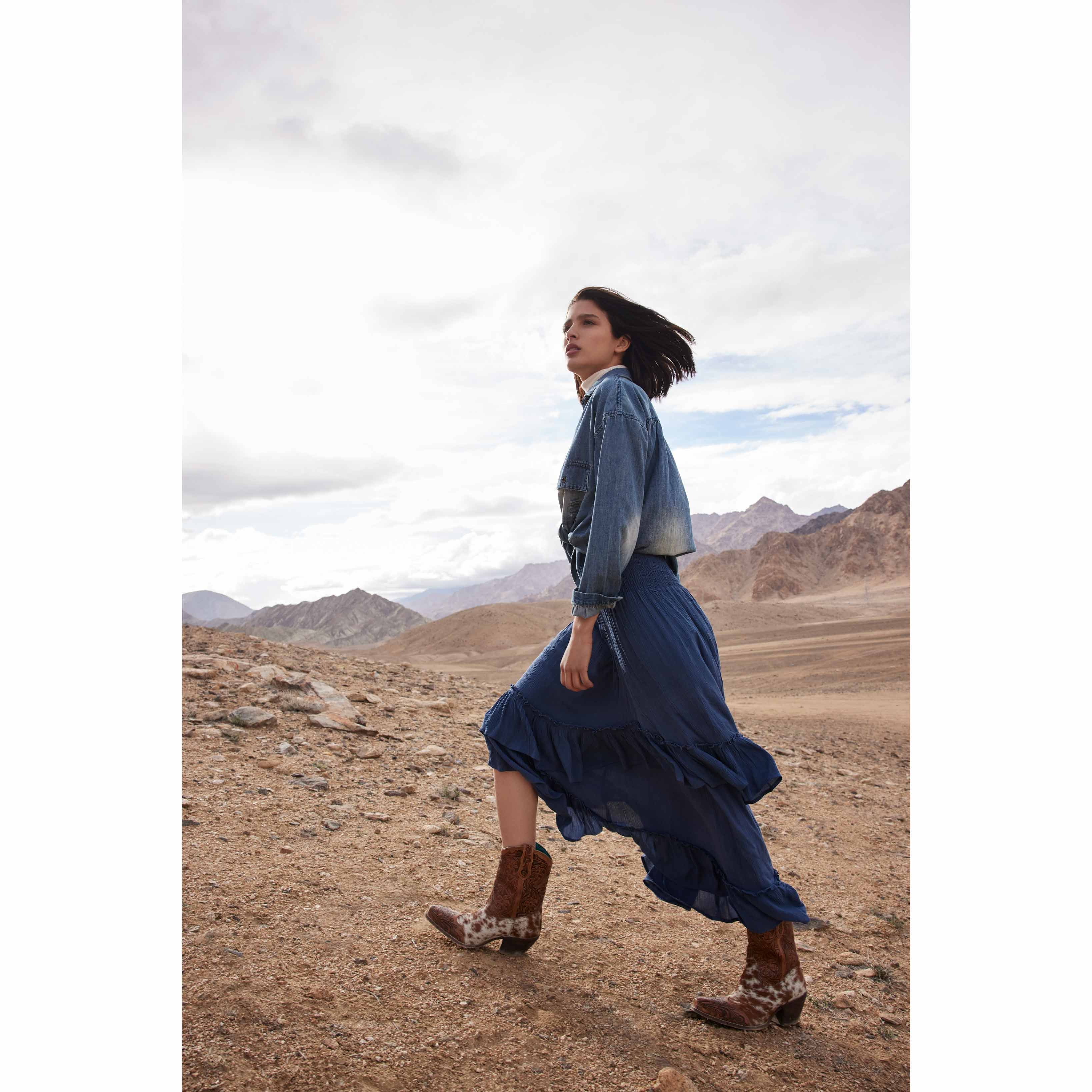 Kelsey Anne Hair-on Hide & Hand-tooled Leather Boots - Myra USA