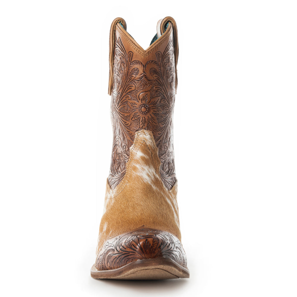 Kelsey Anne Hair-on Hide & Hand-tooled Leather Boots - Myra USA