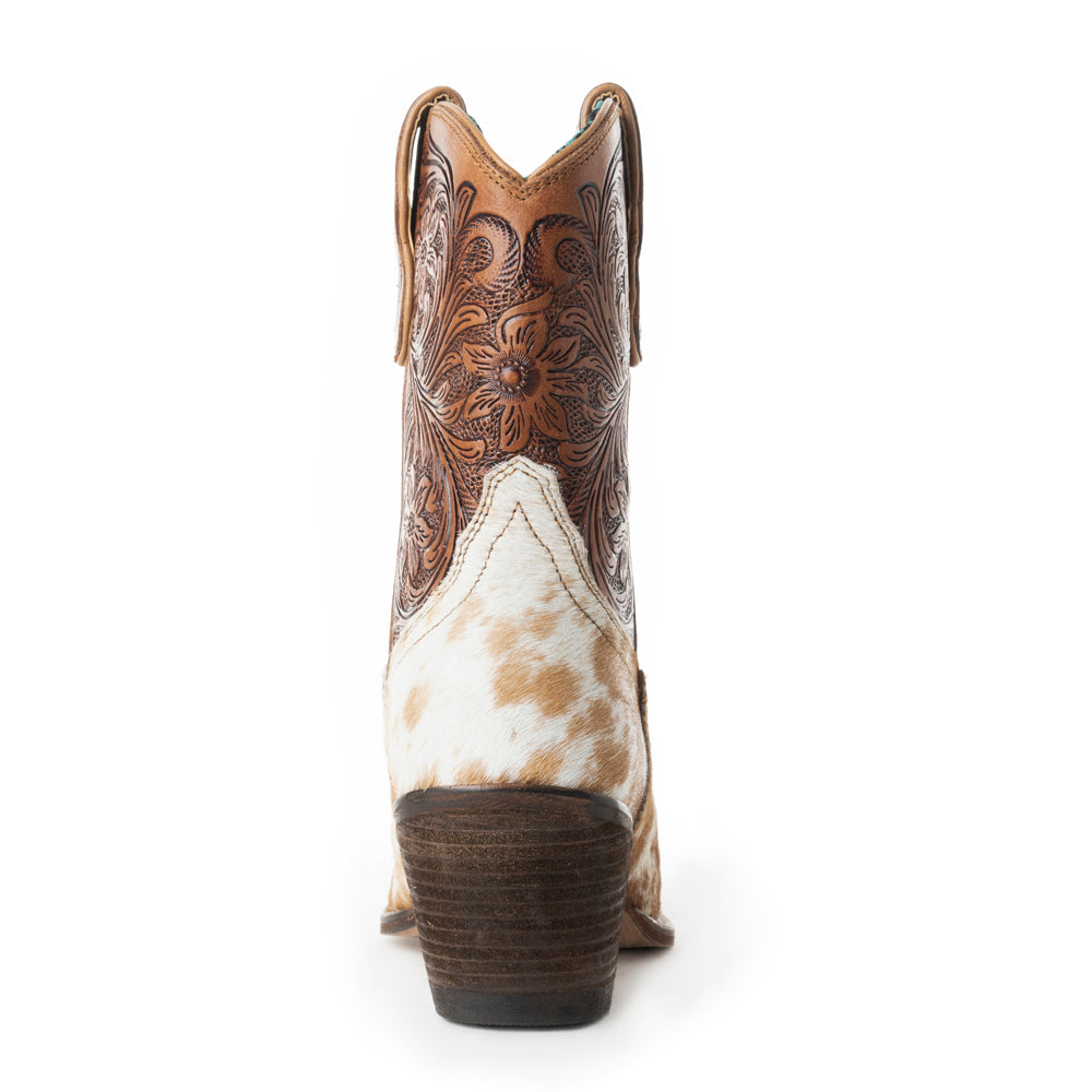 Kelsey Anne Hair-on Hide & Hand-tooled Leather Boots - Myra USA