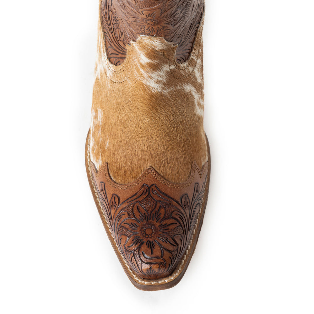Kelsey Anne Hair-on Hide & Hand-tooled Leather Boots - Myra USA