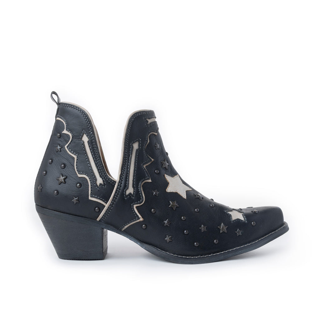 Myra Lone Star Sky Leather Rodeo Boots - Spilt-Top Handstitched Western Boots with Stud Detail for Rodeo Elegance - Myra USA