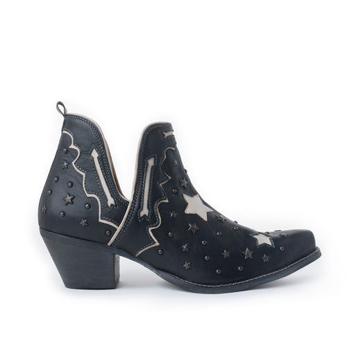 Myra Lone Star Sky Leather Rodeo Boots - Spilt-Top Handstitched Western Boots with Stud Detail for Rodeo Elegance - Myra USA
