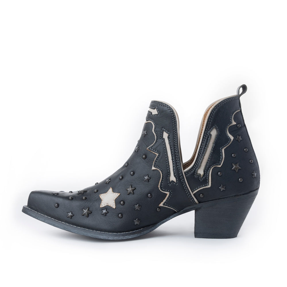 Myra Lone Star Sky Leather Rodeo Boots - Spilt-Top Handstitched Western Boots with Stud Detail for Rodeo Elegance - Myra USA