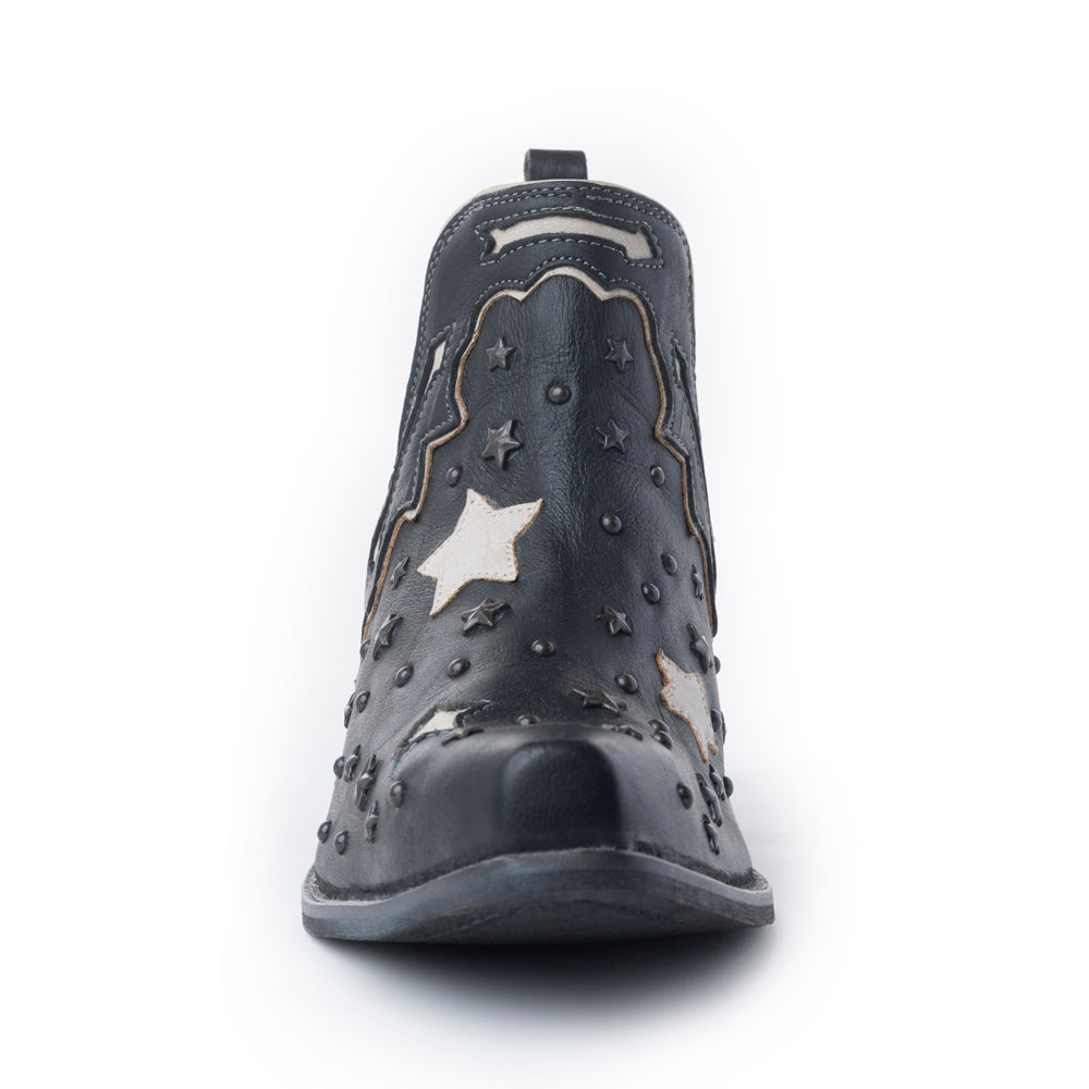 Myra Lone Star Sky Leather Rodeo Boots - Spilt-Top Handstitched Western Boots with Stud Detail for Rodeo Elegance - Myra USA