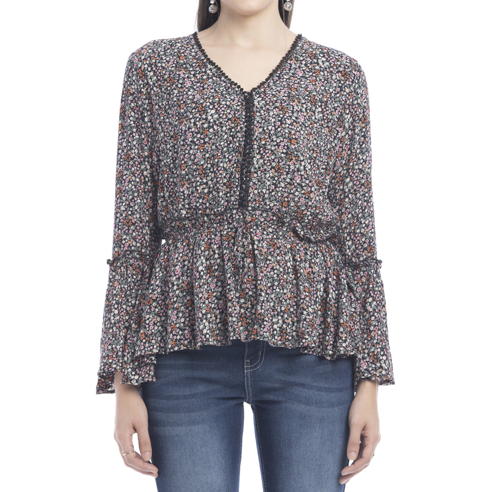 Dolly V-Neck Floral Top - Myra USA