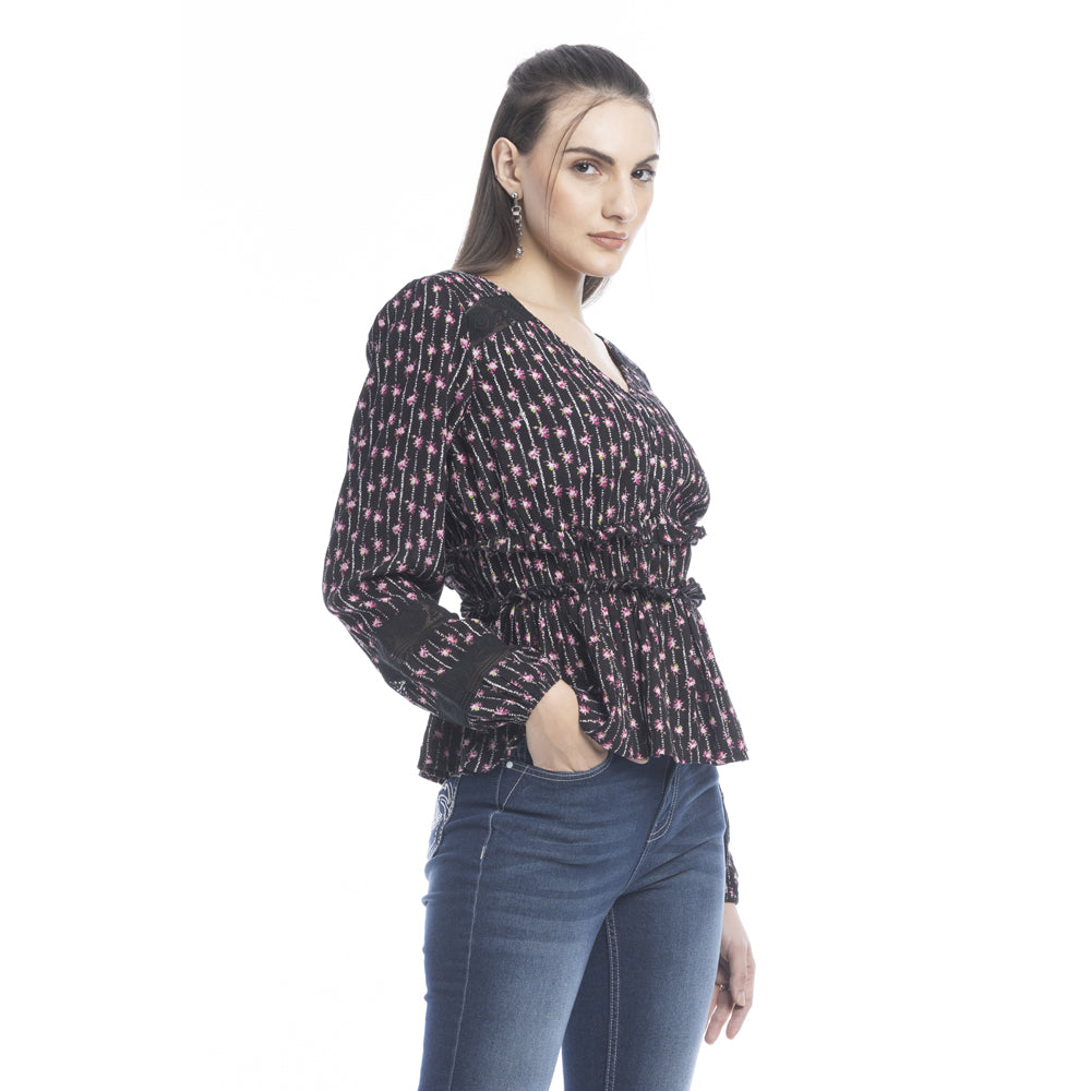 Streaming Blossoms V-Neck Top - Myra USA