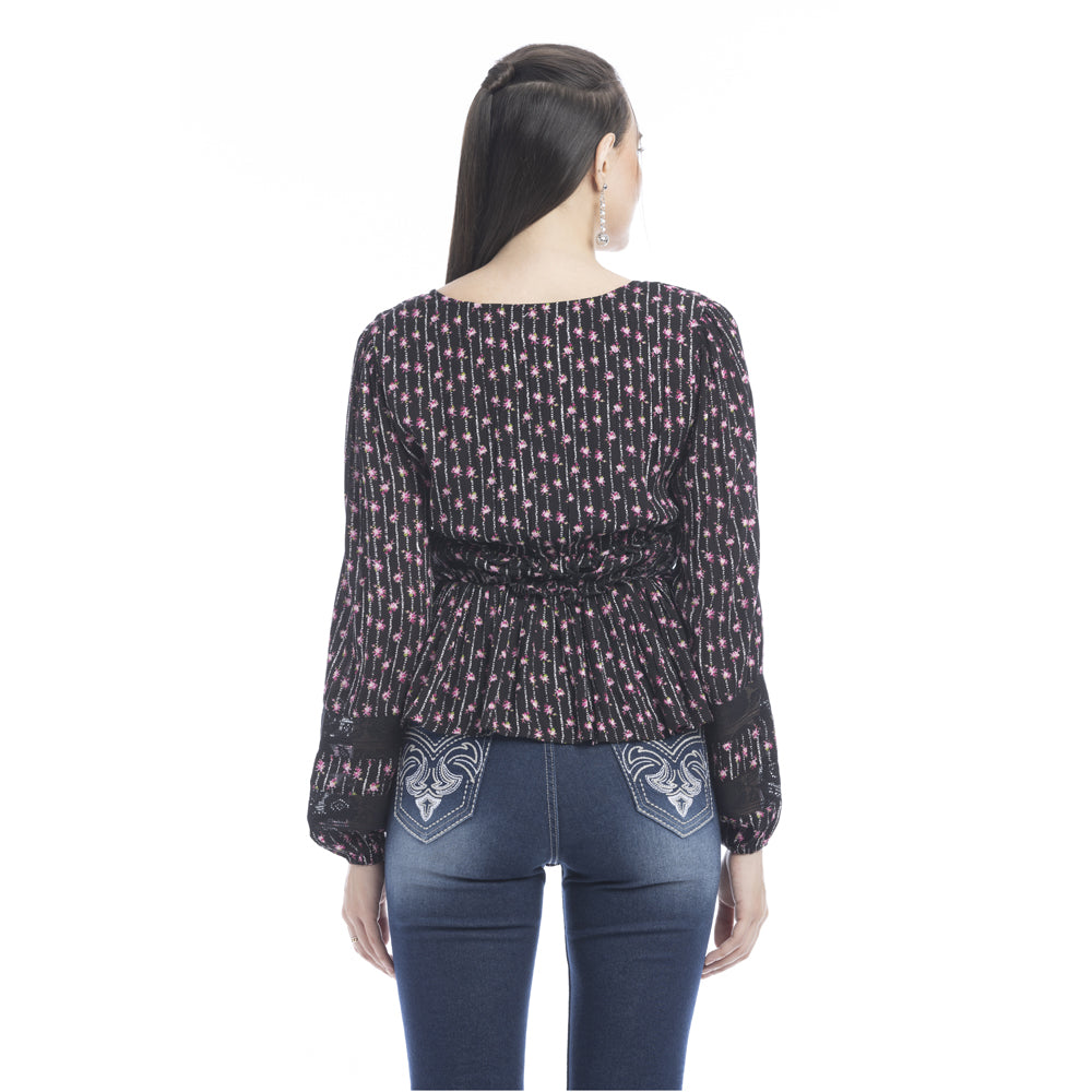 Streaming Blossoms V-Neck Top - Myra USA