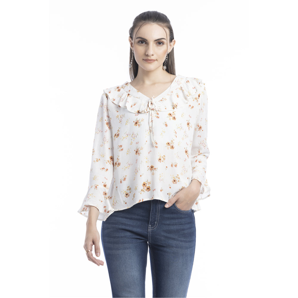 Delicate Roses V-Neck Top - Myra USA